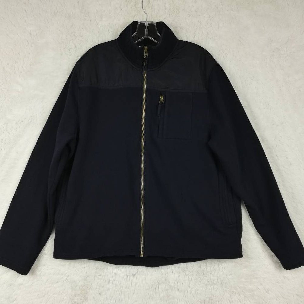 Converse One Star Mens Jacket Navy Blue Full Zip Pockets Yoke Mock Neck‎ L